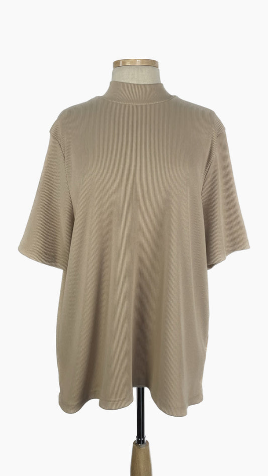 Penningtons ribbed tee in latte - 3/4xl