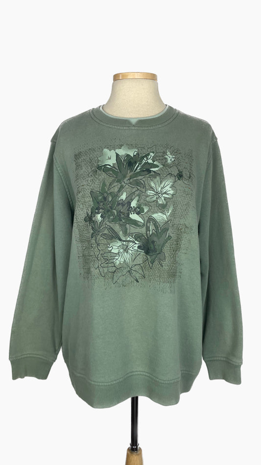 Northern Reflections flower pullover - large