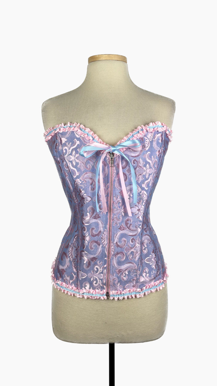 Pink and lilac jacquard corset - 2xl