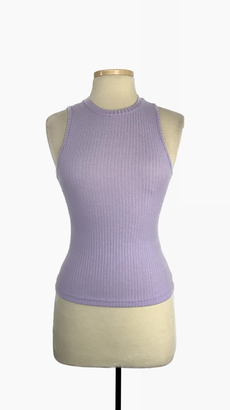 Rib knit tank in lavender - small/medium