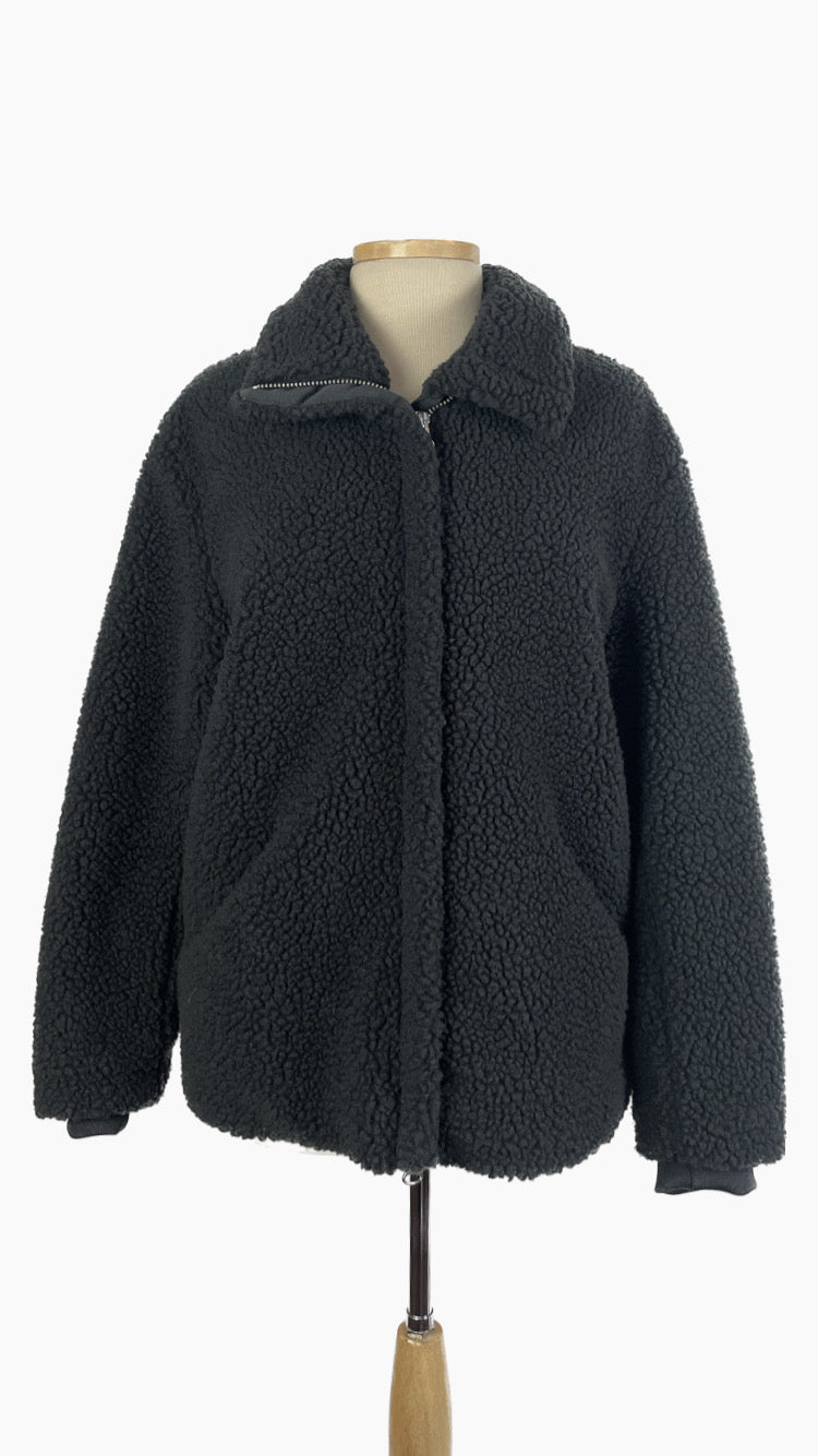 H&M teddy fleece in navy - medium