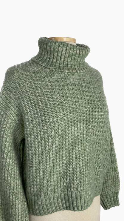 Wool-blend cropped turtleneck - medium