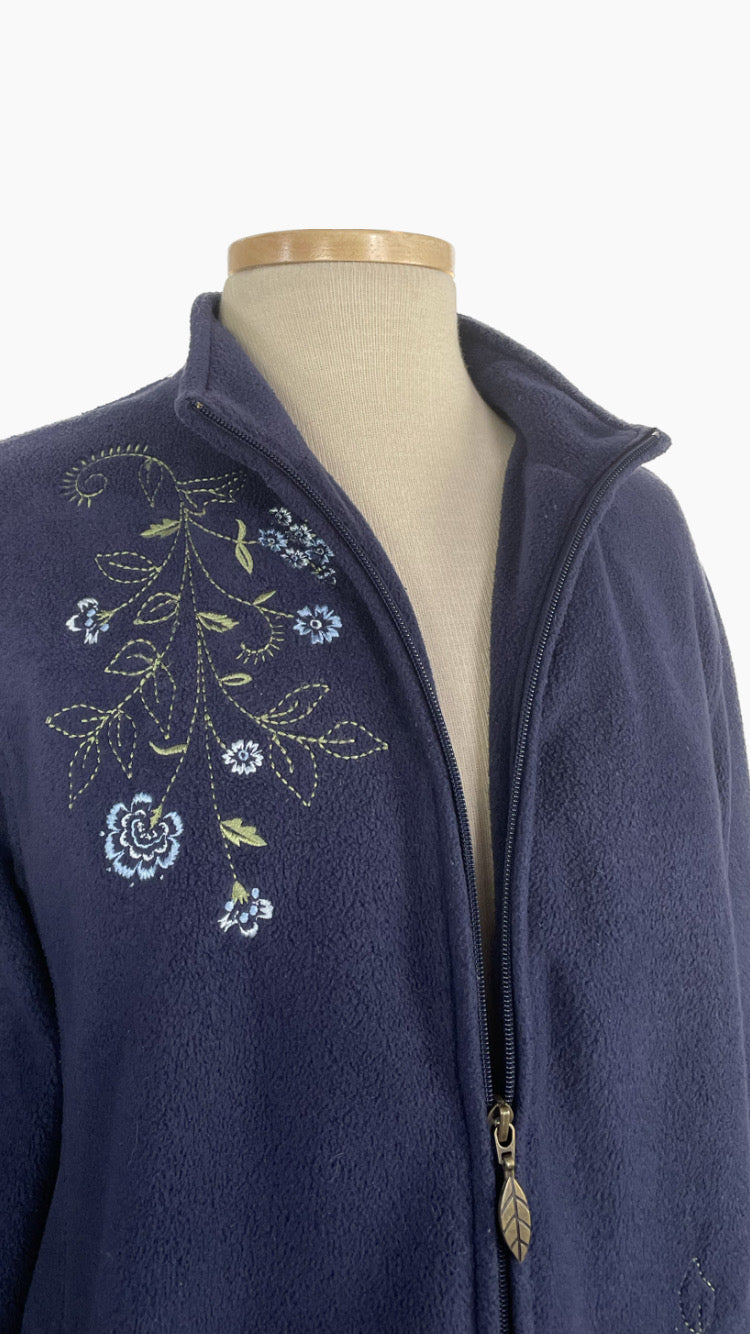 2000s zip-up fleece with periwinkles - large