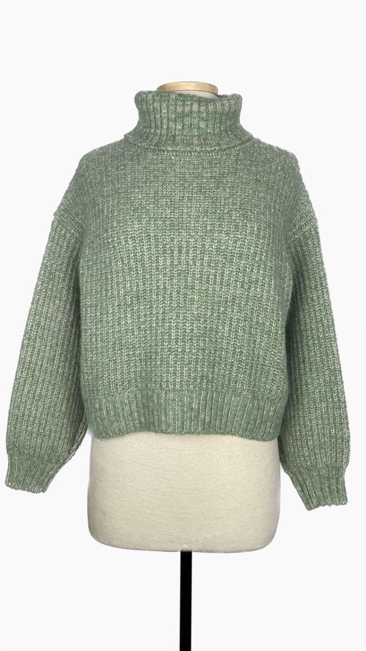 Wool-blend cropped turtleneck - medium