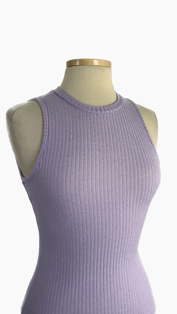 Rib knit tank in lavender - small/medium