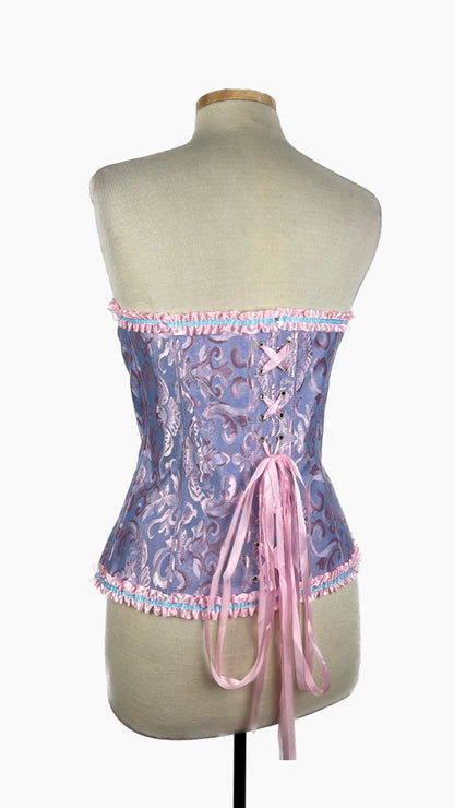 Pink and lilac jacquard corset - 2xl