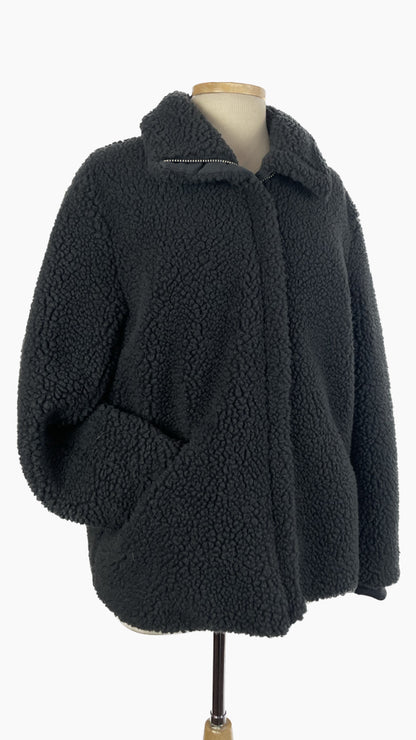 H&M teddy fleece in navy - medium