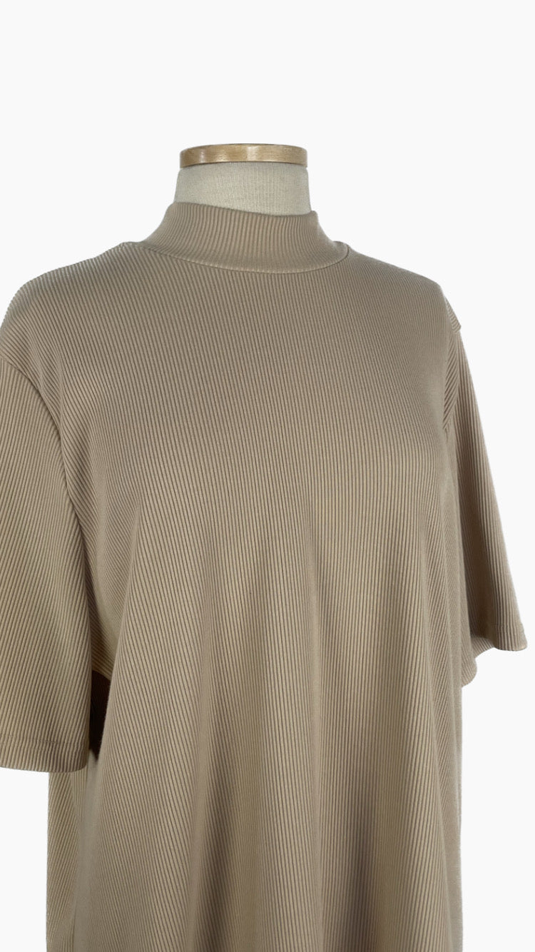 Penningtons ribbed tee in latte - 3/4xl