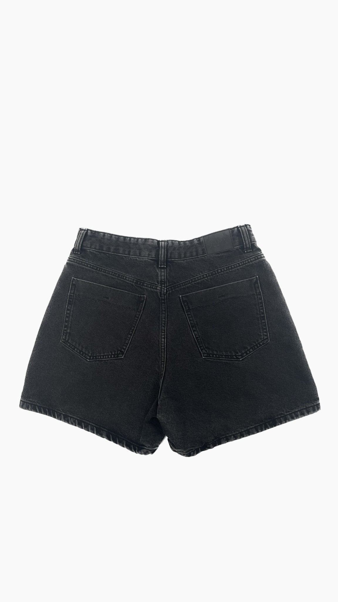 zara black jean shorts